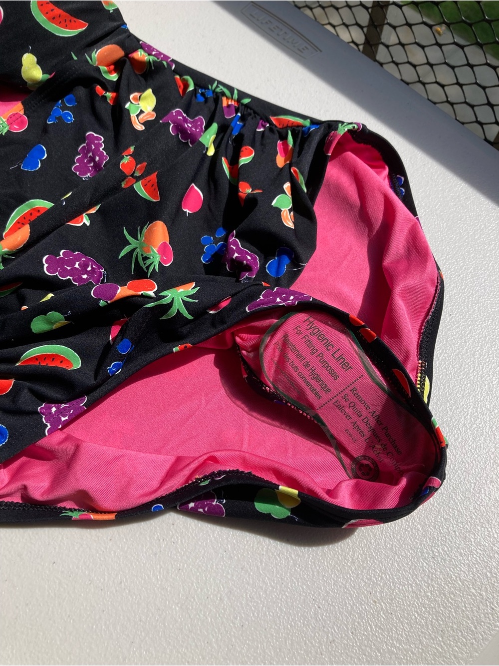 NWT Kate Spade Black One Piece Swimsuit Colorful Fruit Print Bathing Suit - Picture 11 of 16